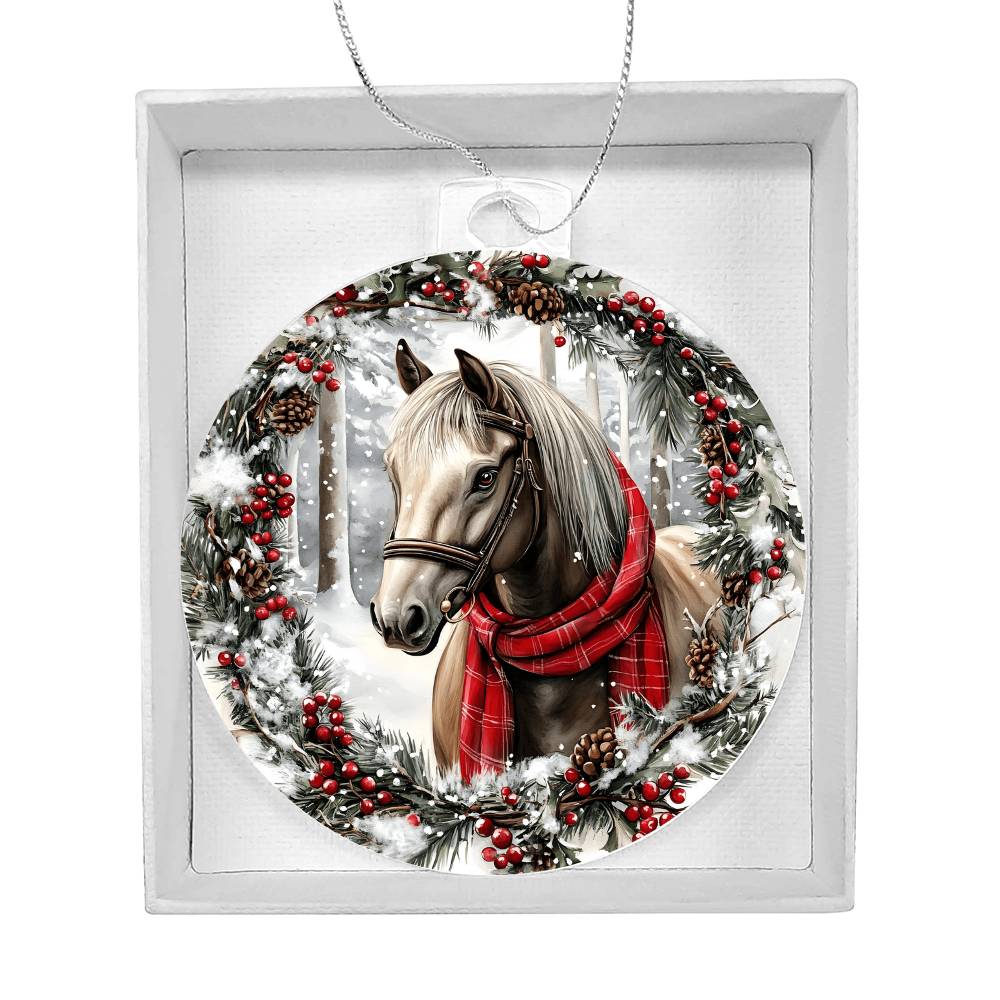 Horse Acrylic Christmas Ornament