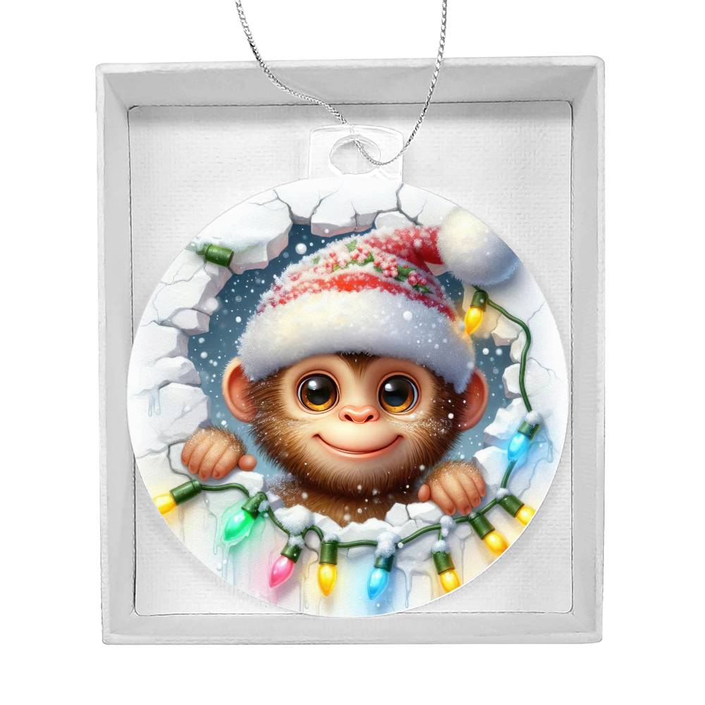 Monkey Breakaway 3d Effect Acrylic Ornament-[Heartfelt Family Gift]