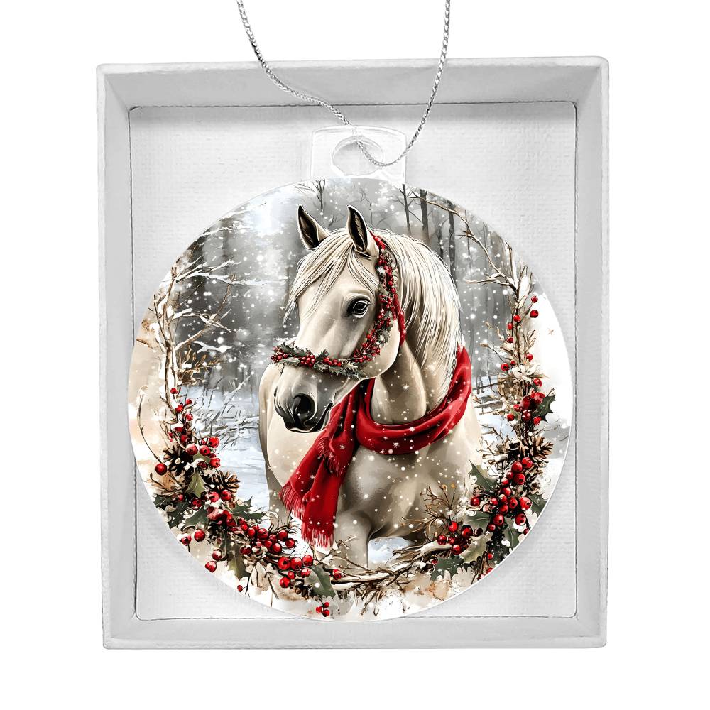 Horse Acrylic Christmas Ornament