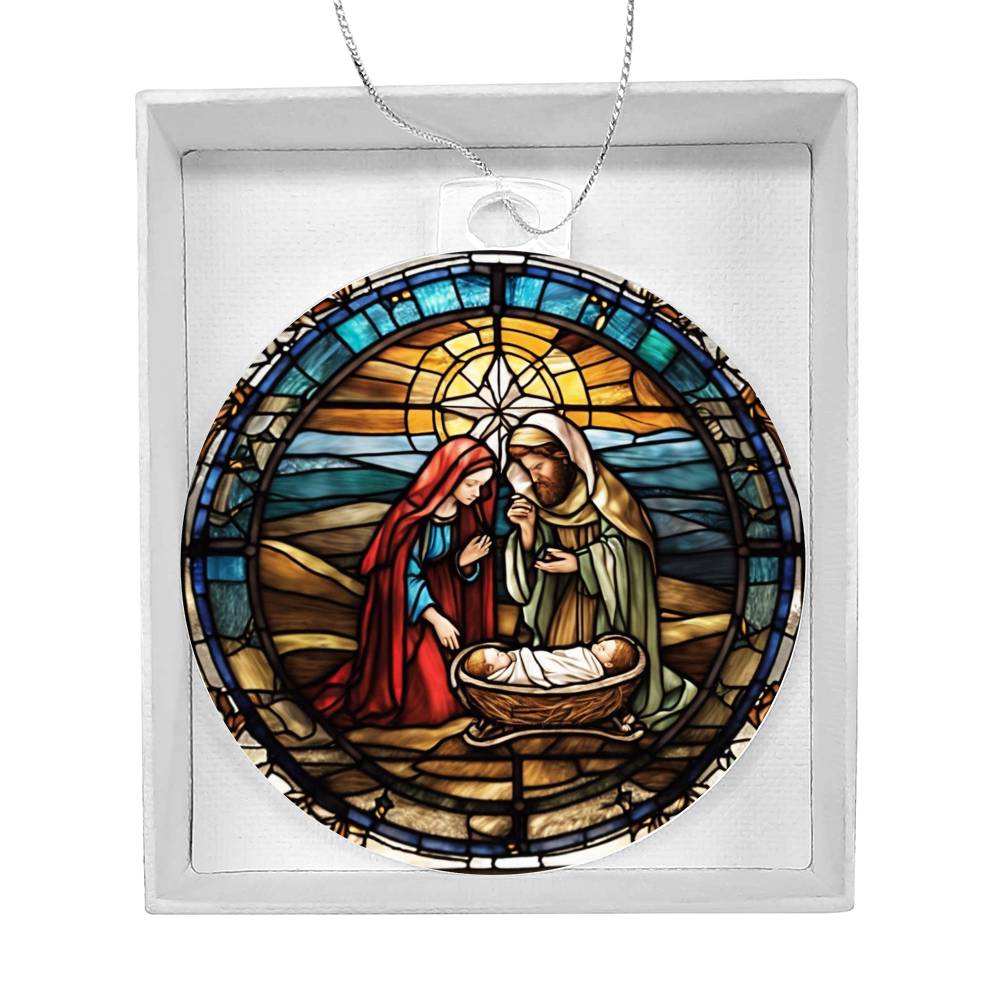 Mary and Joseph Acrylic Ornament-[Heartfelt Family Gift]