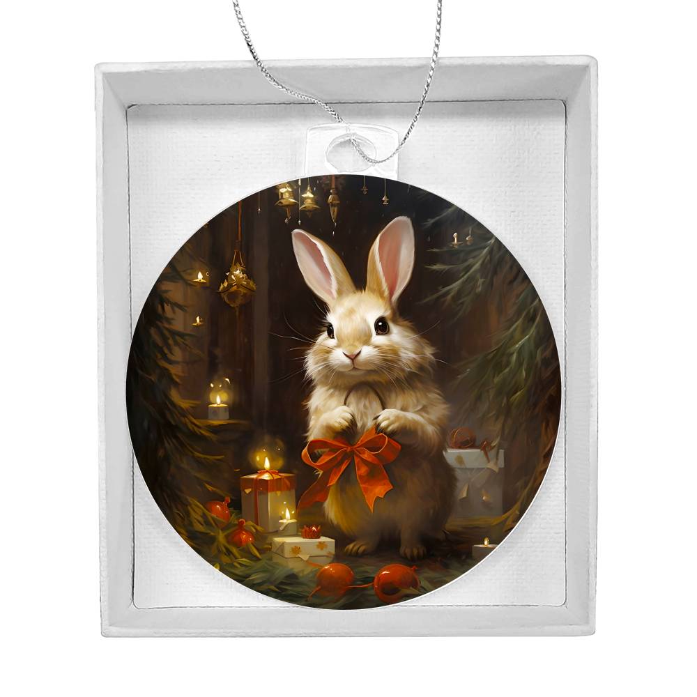 Bunny Christmas Tree Ornament Acrylic Ornament-[Heartfelt Family Gift]