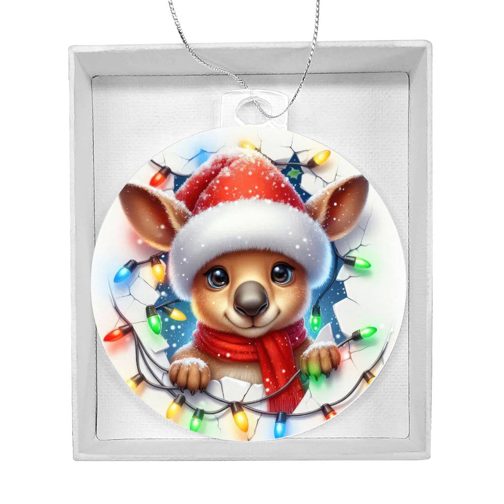 Reindeer Breakaway 3d Effect Acrylic Ornament-[Heartfelt Family Gift]