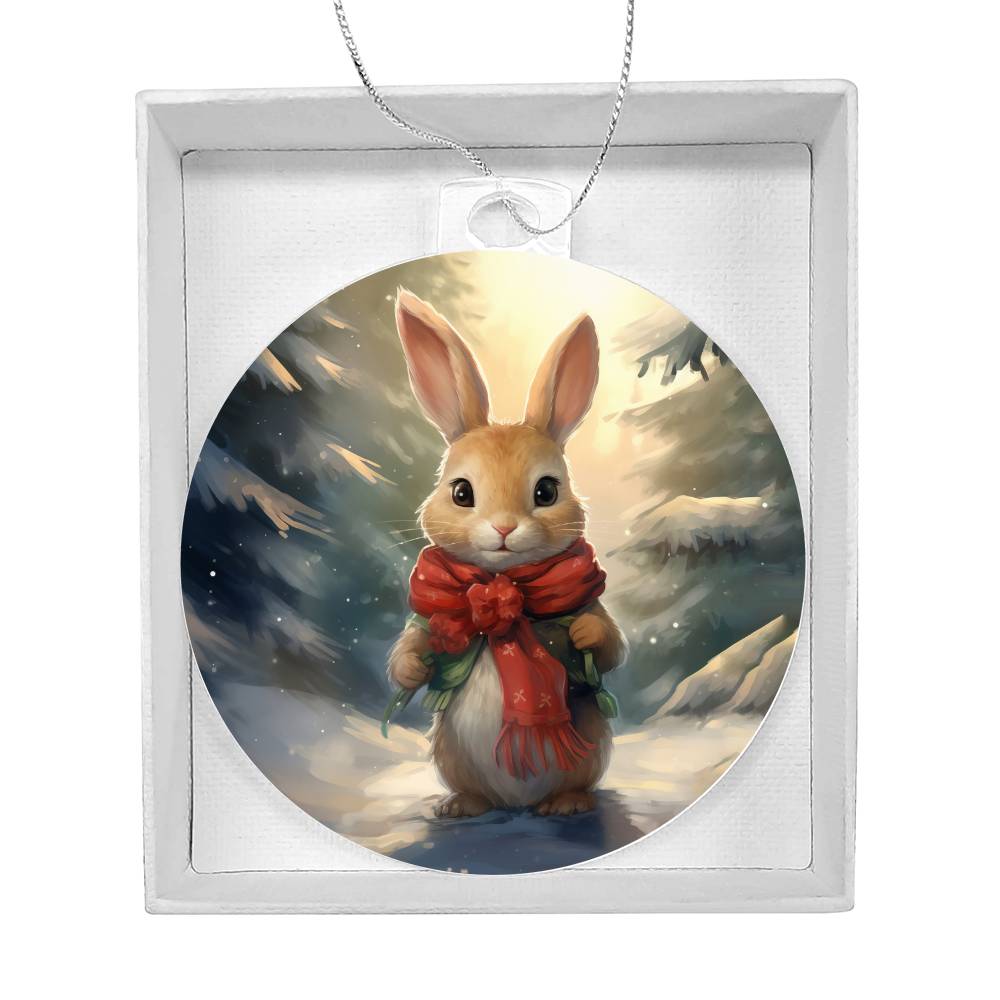 Bunny Christmas Tree Ornament Acrylic Ornament-[Heartfelt Family Gift]