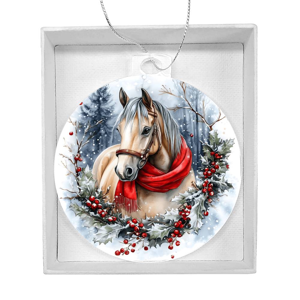 Horse Acrylic Christmas Ornament