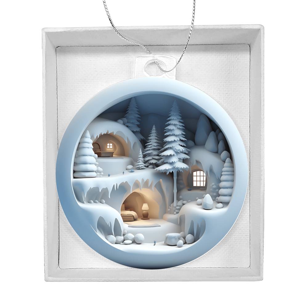 Winter Scene 3D Acrylic Ornament - Adds a Festive Touch to Your Holiday Decor-[Heartfelt Family Gift]