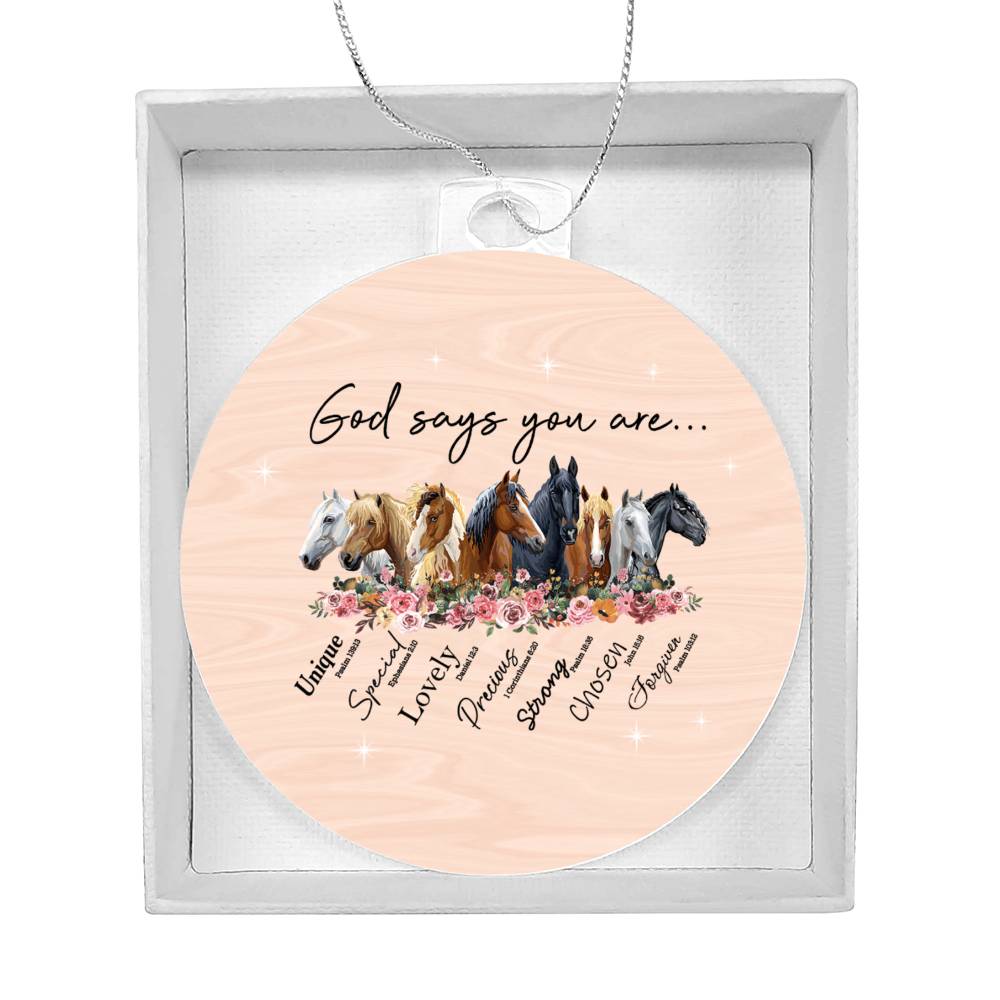 Affirmations for Horse Lover Acrylic Ornament-[Heartfelt Family Gift]