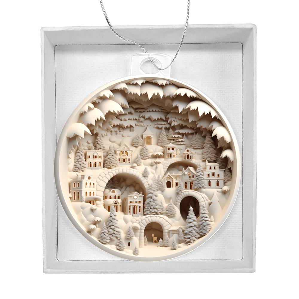 Winter Wonderland 3D Effect Acrylic Ornament for a Festive Holiday Dcor-[Heartfelt Family Gift]