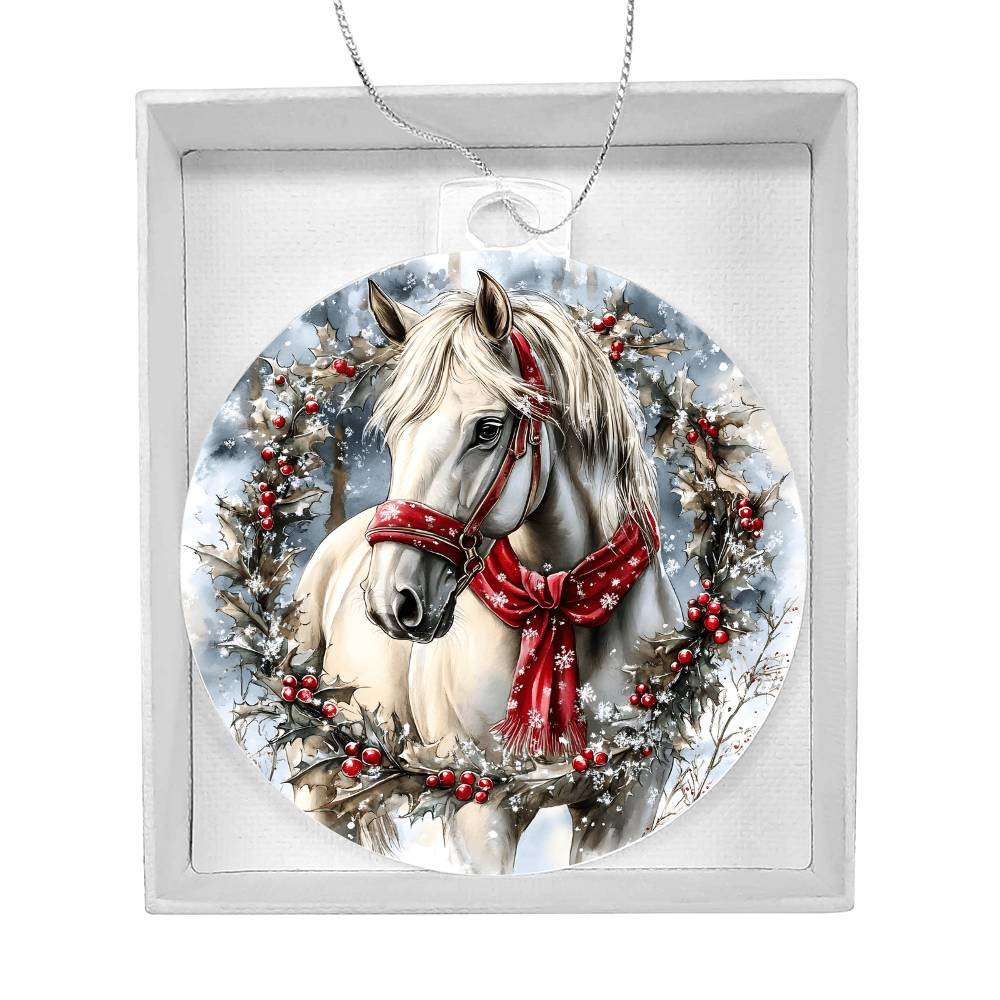 Horse Acrylic Christmas Ornament