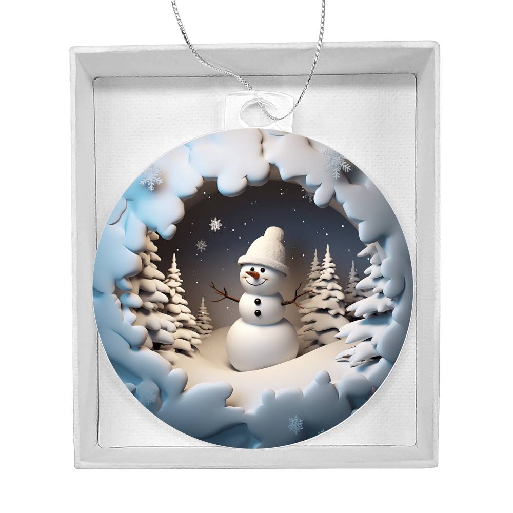 Snowman Acrylic Ornament-[Heartfelt Family Gift]
