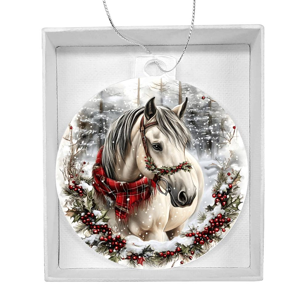 Horse Acrylic Christmas Ornament