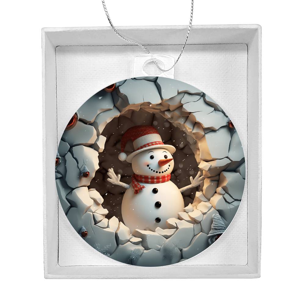 Snowman Acrylic Ornament-[Heartfelt Family Gift]