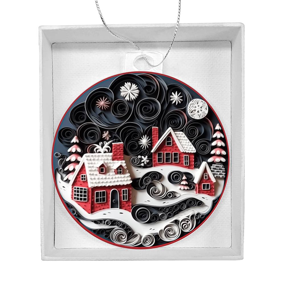 Christmas Village Acrylic Ornament-[Heartfelt Family Gift]