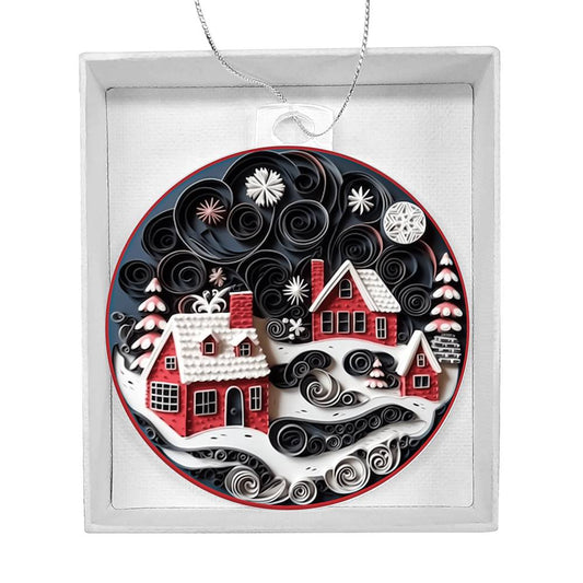 Christmas Village Acrylic Ornament-[Heartfelt Family Gift]