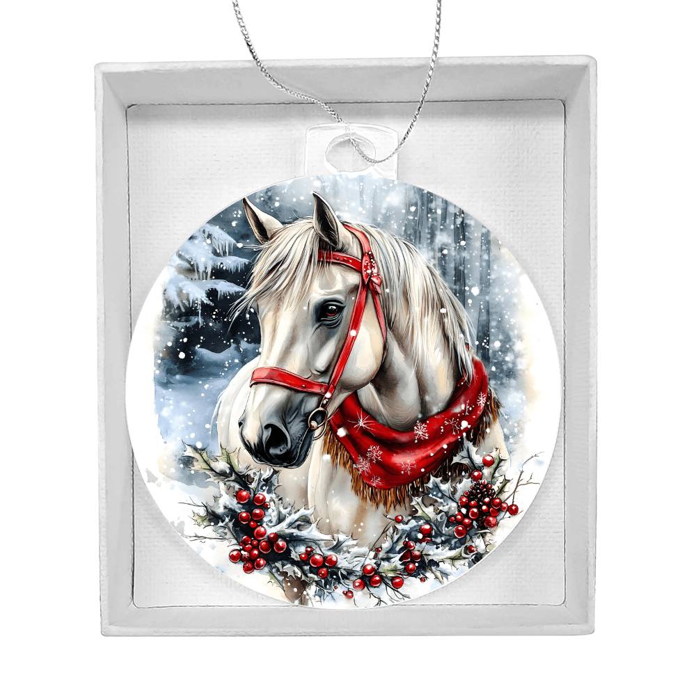 Horse Acrylic Christmas Ornament