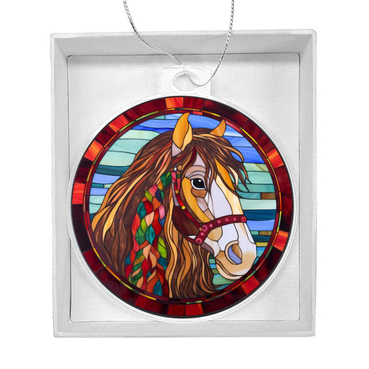 Stunning Stained Glass Horse Christmas Ornament - Handmade Holiday Decor-[Heartfelt Family Gift]
