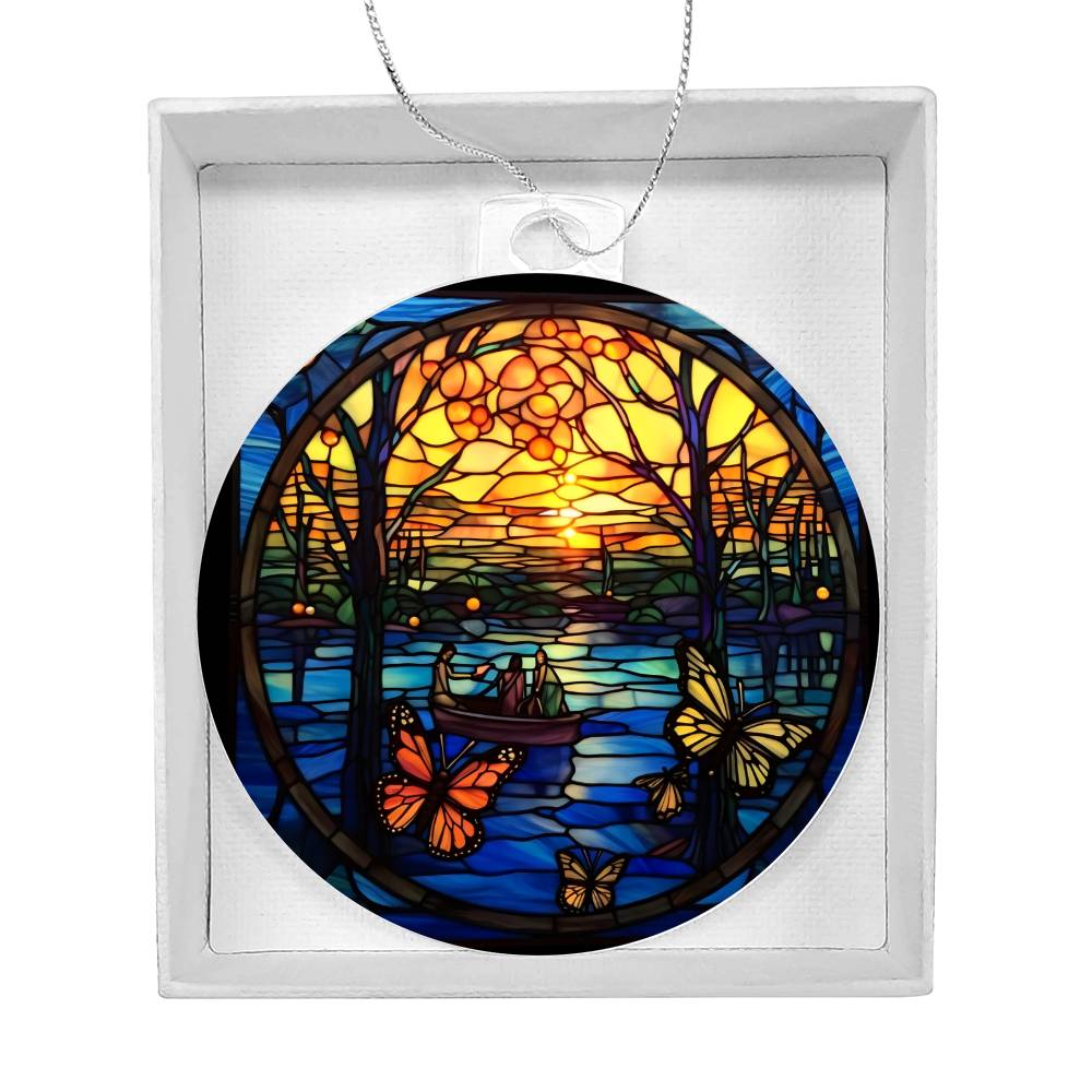 Acrylic Christmas Ornament Butterflies in the Woods - Perfect for Holiday Decor-[Heartfelt Family Gift]