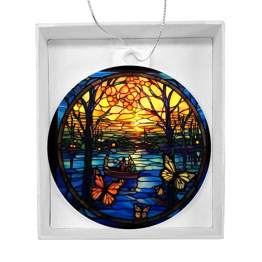 Acrylic Christmas Ornament Butterflies in the Woods - Perfect for Holiday Decor-[Heartfelt Family Gift]