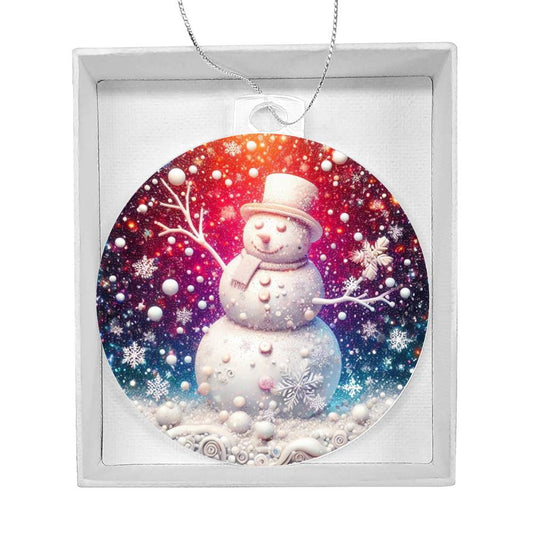 Acrylic Snowman Christmas Ornament - Festive Holiday Decoration-[Heartfelt Family Gift]