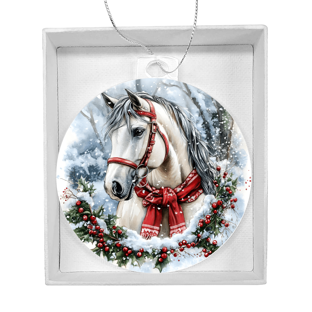 Horse Acrylic Christmas Ornament