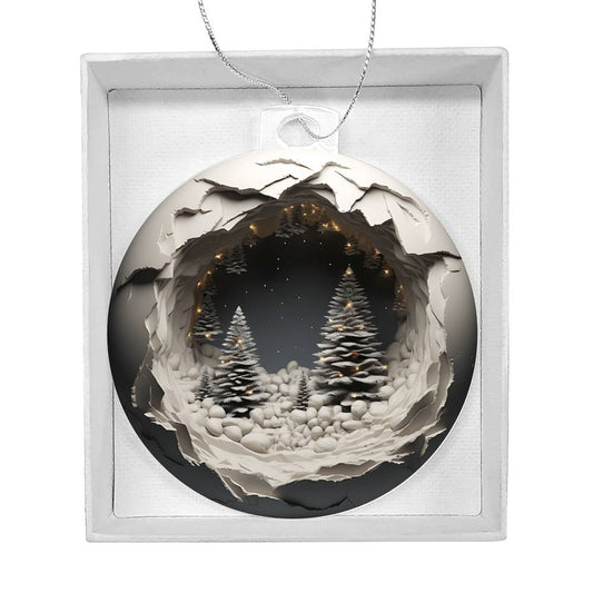 3D Winter Scene Acrylic Ornament - Perfect Holiday Decoration-[Heartfelt Family Gift]
