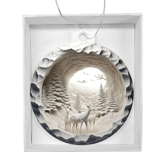 3D Winter Deer Acrylic Ornament - Perfect Holiday Decoration-[Heartfelt Family Gift]