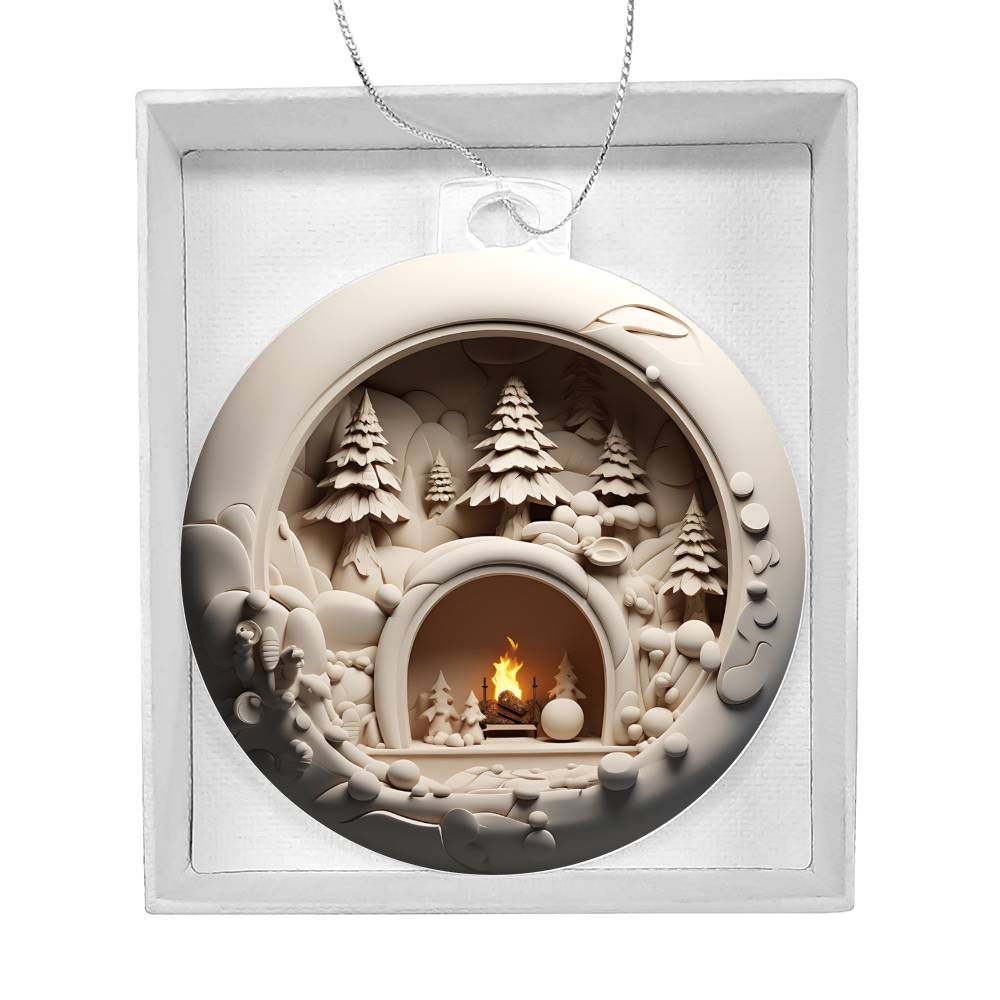 3D Winter Scene Acrylic Ornament - Perfect Holiday Decoration-[Heartfelt Family Gift]