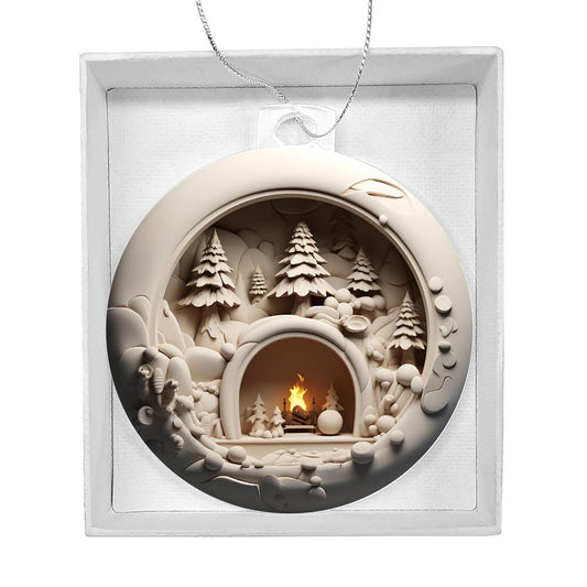 3D Winter Scene Acrylic Ornament - Perfect Holiday Decoration-[Heartfelt Family Gift]