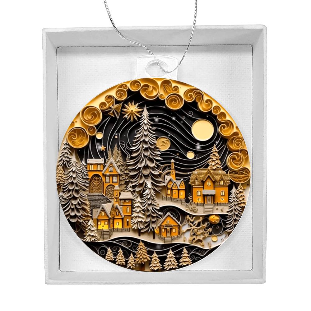 Christmas Village Acrylic Ornament-[Heartfelt Family Gift]
