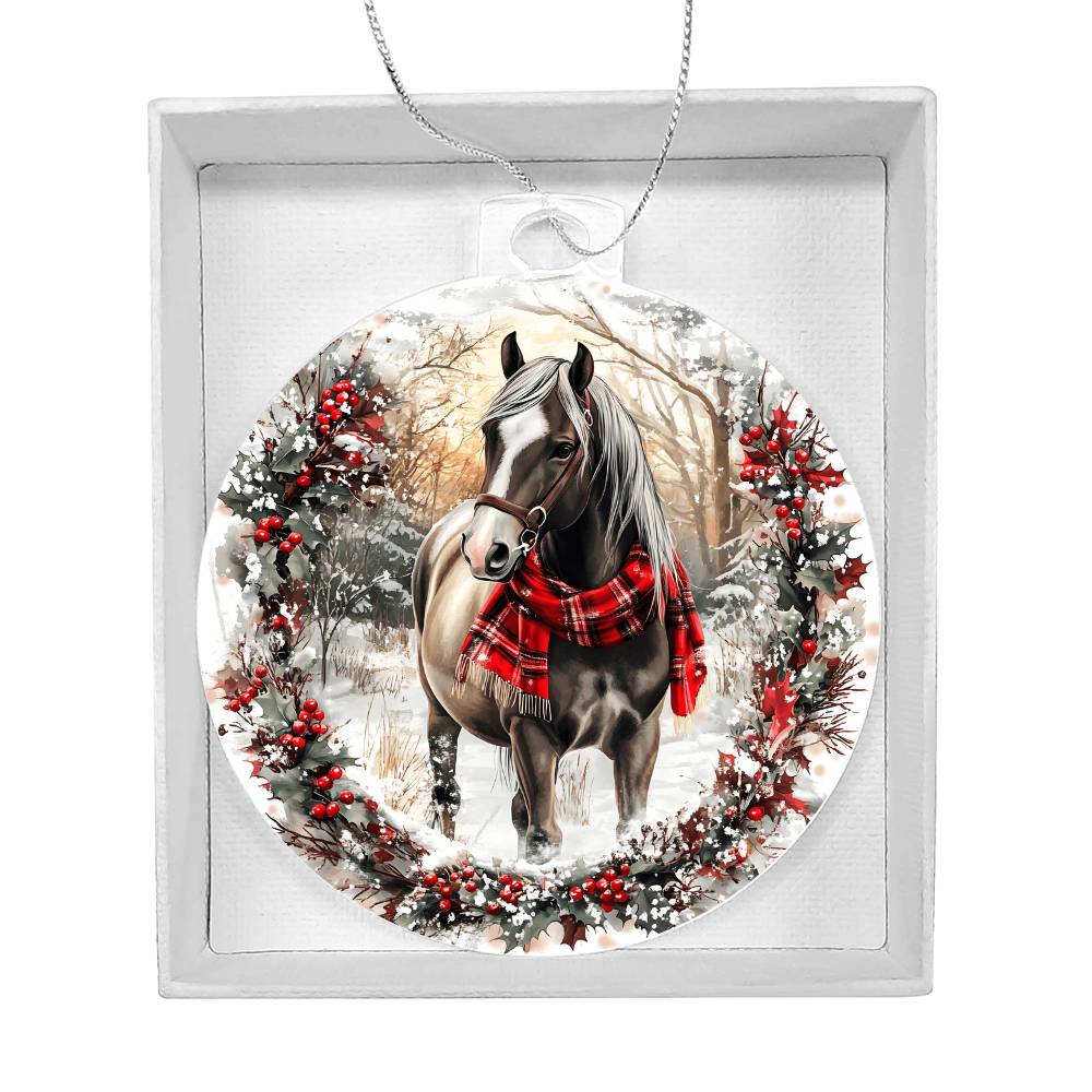 Horse Acrylic Christmas Ornament