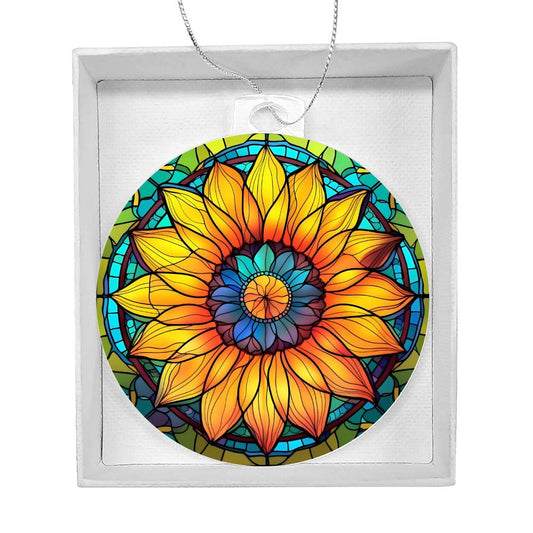 Sunflower Acrylic Suncatcher Christmas Ornament - Unique Holiday Decoration-[Heartfelt Family Gift]