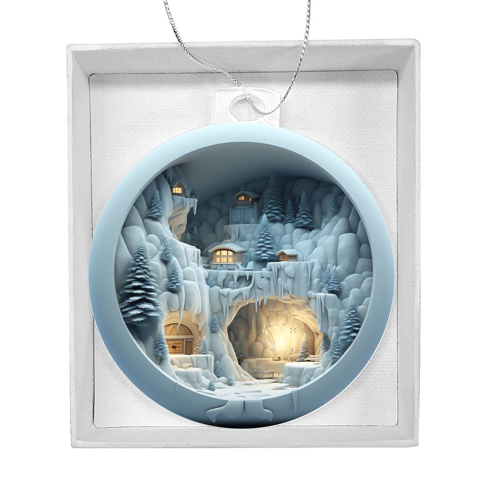 3D Winter Scene Acrylic Ornament - Festive Home Decor - Unique Gift-[Heartfelt Family Gift]