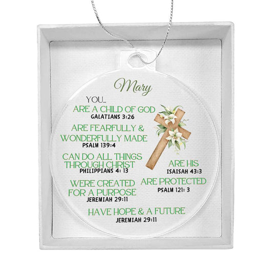 Personalized Christian Affirmations Christmas Ornament-[Heartfelt Family Gift]