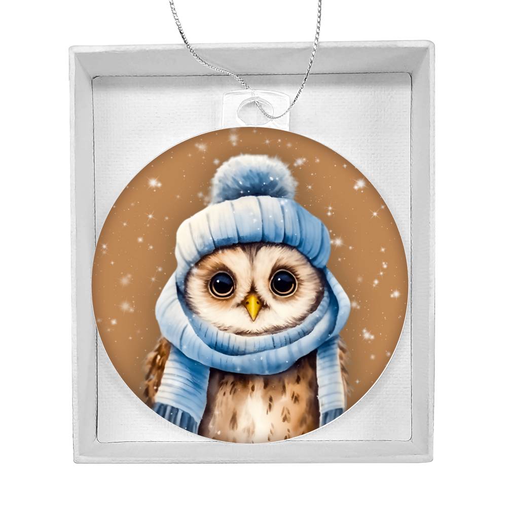Winter Owl Christmas Ornament - Festive Holiday Decoration for Tree - Handcrafted Winter Bird Decor-[Heartfelt Family Gift]