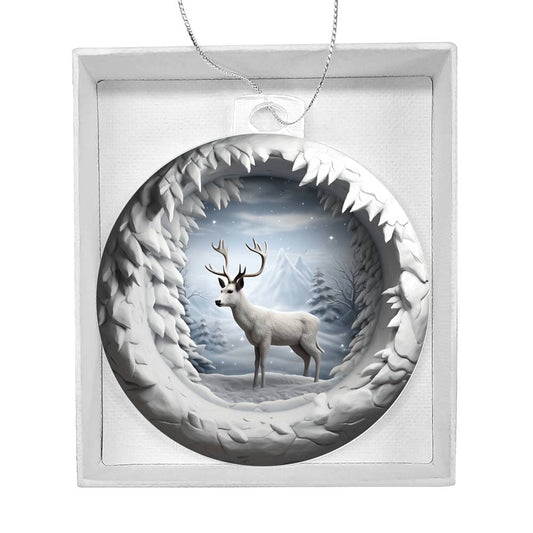 Winter Deer 3D Acrylic Ornament for Festive Home Decor-[Heartfelt Family Gift]