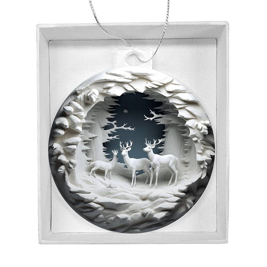 3D Winter Deer Acrylic Ornament - A Festive Addition to Your Holiday Decor-[Heartfelt Family Gift]