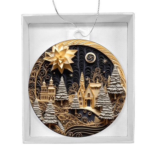 Village Acrylic Acrylic Ornament-[Heartfelt Family Gift]