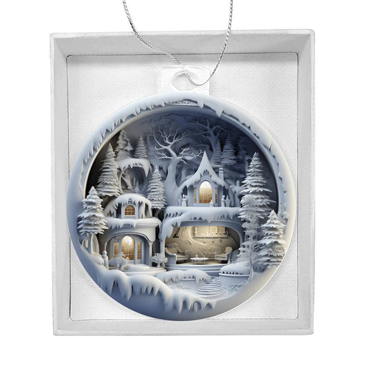 3D Winter Scene Acrylic Ornament - Add a Touch of Magic to Your Holiday Decor-[Heartfelt Family Gift]