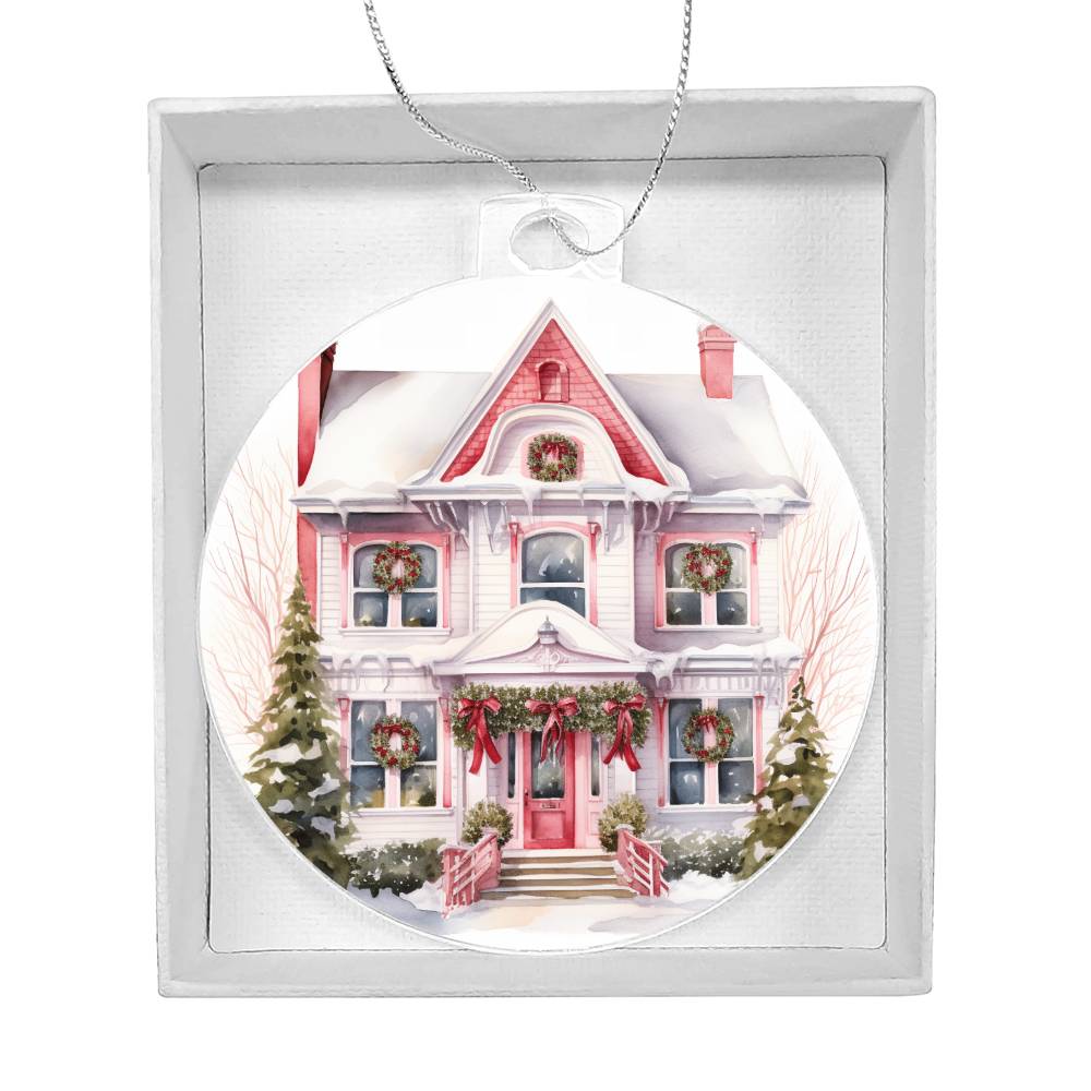 Victorian Houses Christmas Ornament - Acrylic Holiday Decor-[Heartfelt Family Gift]