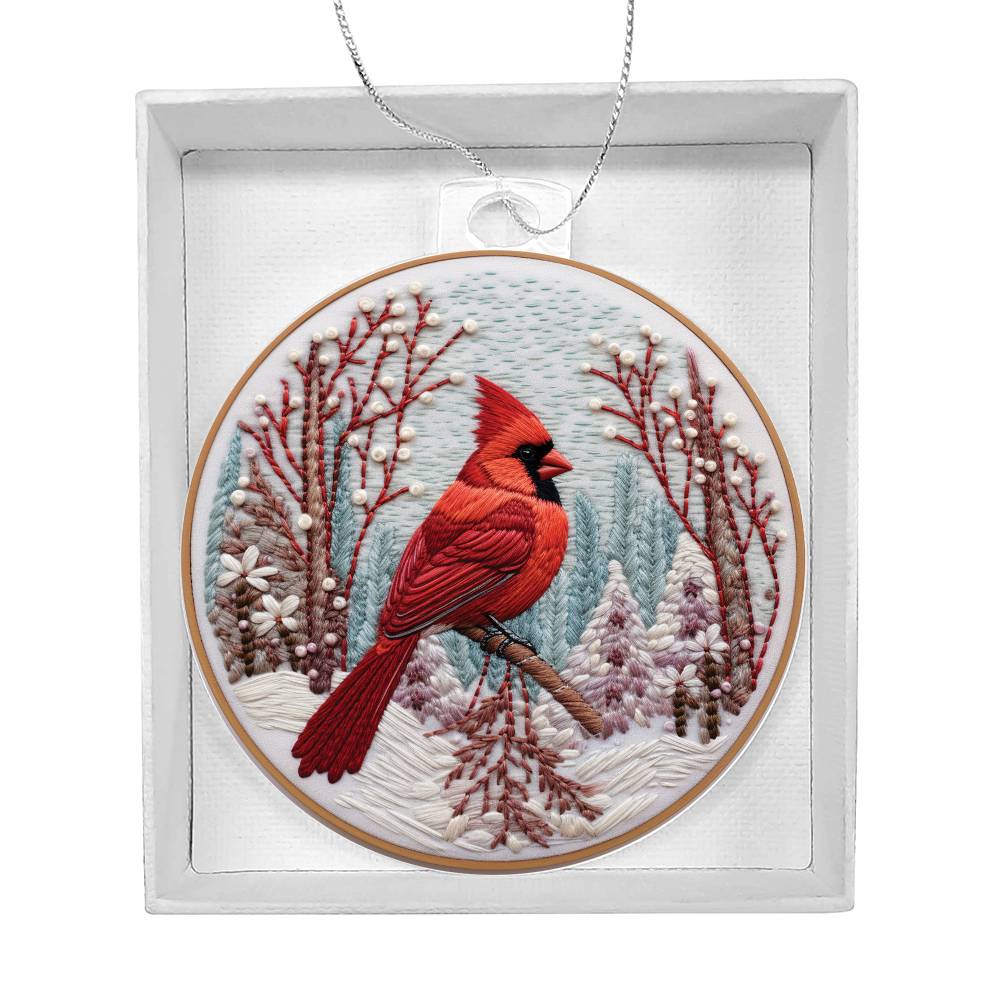 Cardinal Acrylic Ornament-[Heartfelt Family Gift]