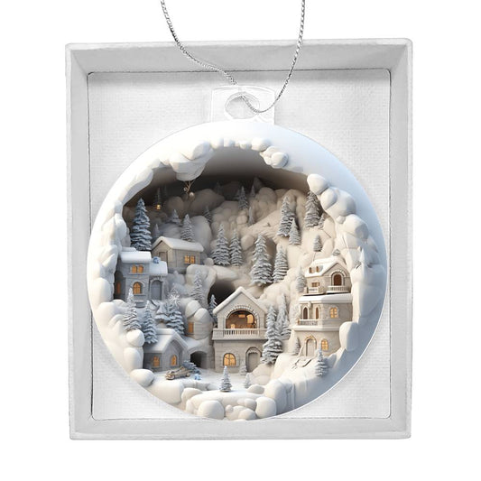 3D Winter Scene Acrylic Ornament - Add a Touch of Winter Magic to Your Tree-[Heartfelt Family Gift]