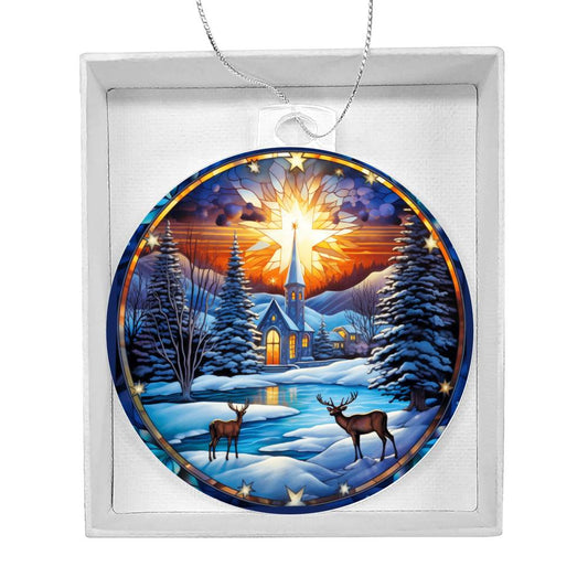 Holiday Deer in Snow Ornament - Christmas Tree Decor-[Heartfelt Family Gift]