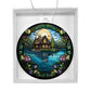 Stained Glass Lake House Christmas Ornament - Unique Holiday Decoration-[Heartfelt Family Gift]