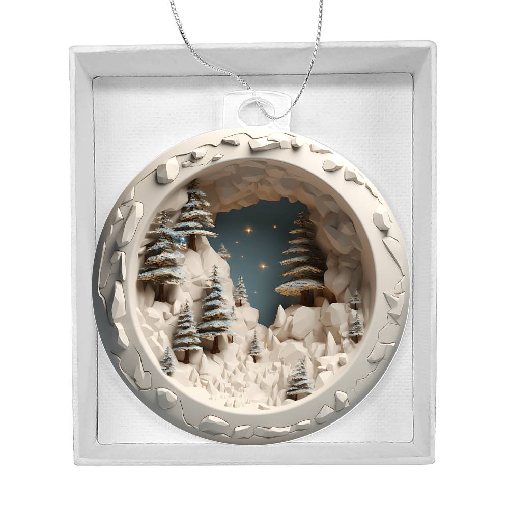 3D Winter Scene Acrylic Ornament - Add a Festive Touch to Your Holiday Decor-[Heartfelt Family Gift]