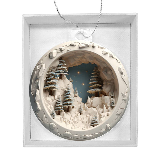 3D Winter Scene Acrylic Ornament - Add a Festive Touch to Your Holiday Decor-[Heartfelt Family Gift]