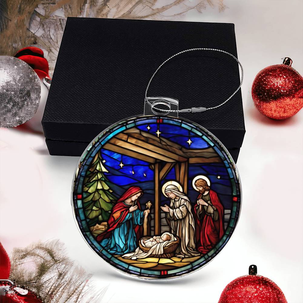 Jesus and Wise Man Manger Scene Acry-[Heartfelt Family Gift]