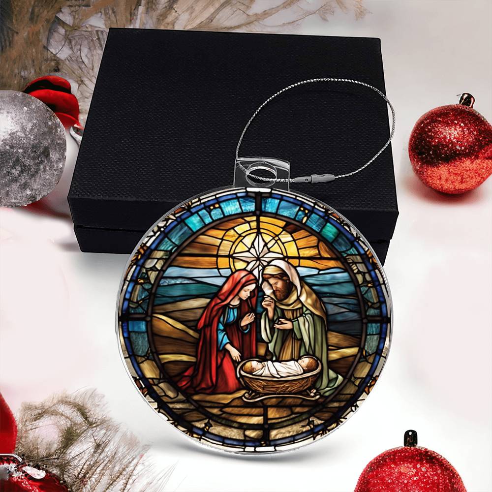 Mary and Joseph Acrylic Ornament-[Heartfelt Family Gift]