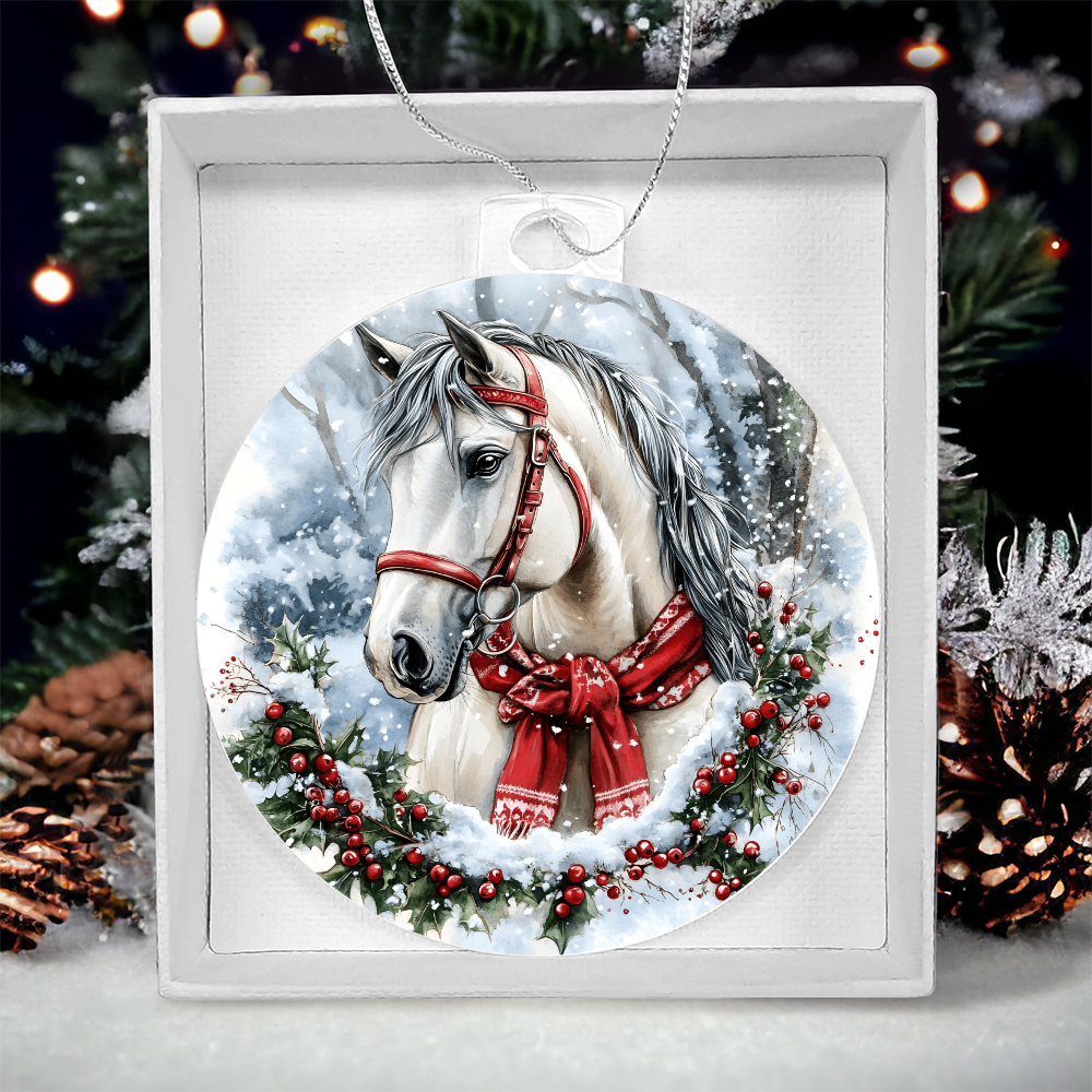 Horse Acrylic Christmas Ornament