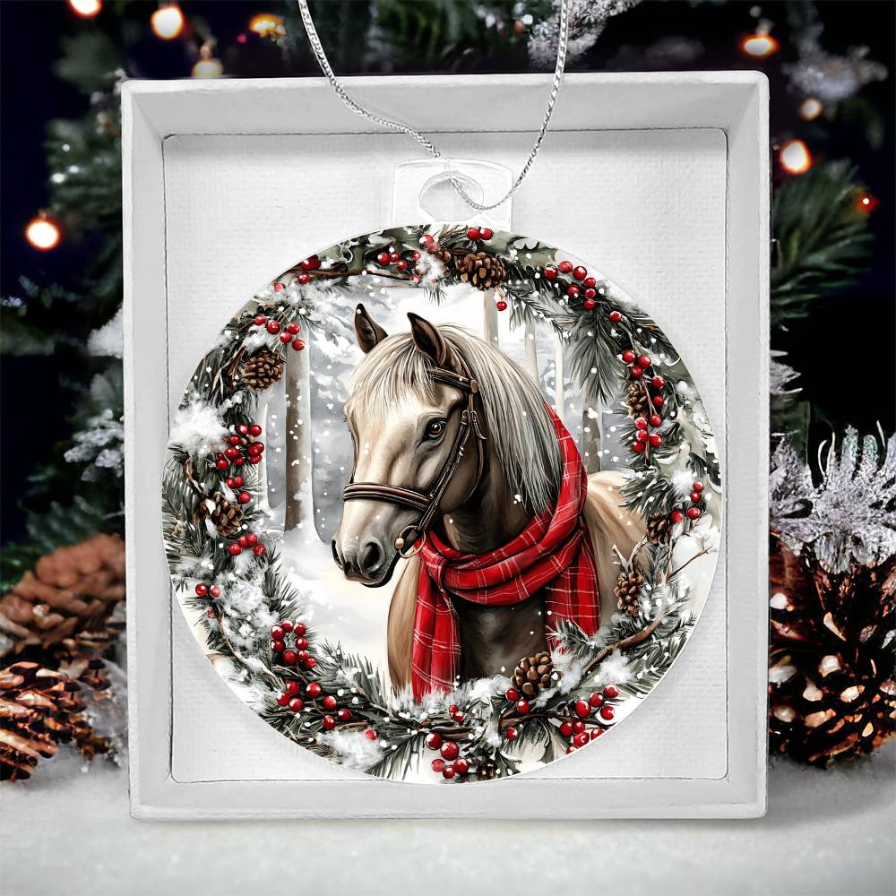 Horse Acrylic Christmas Ornament
