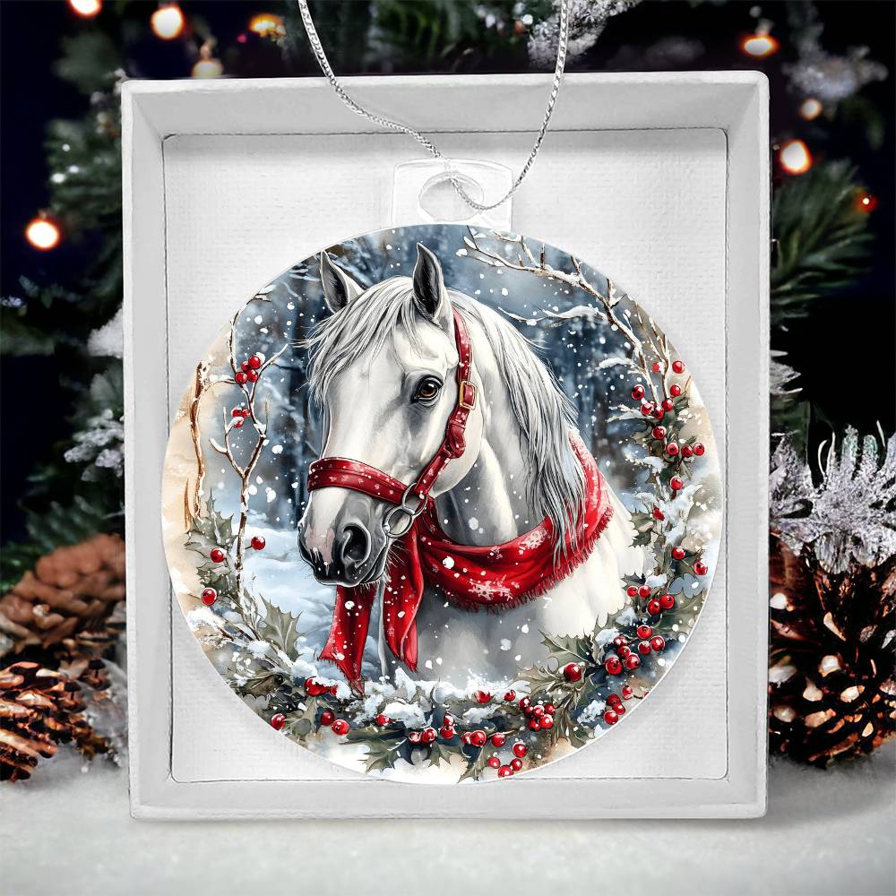 Horse Acrylic Christmas Ornament