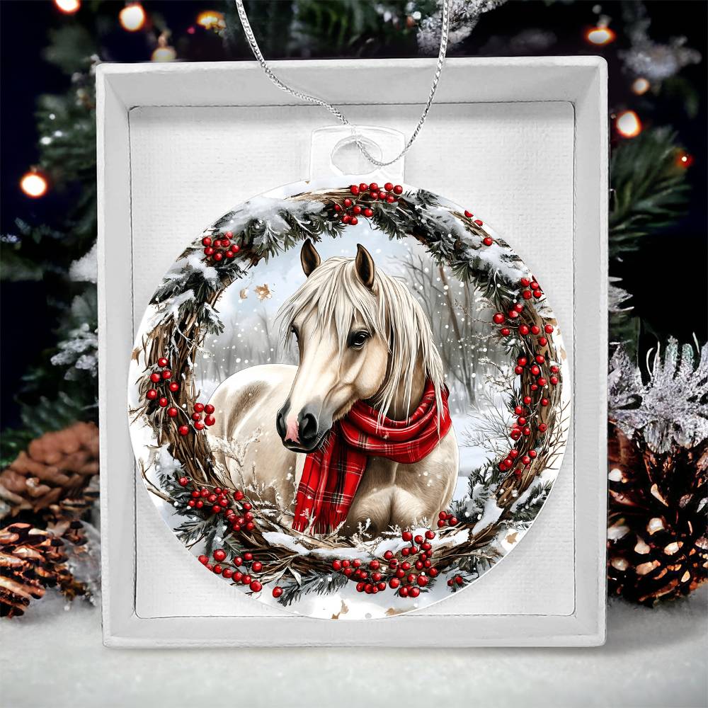 Horse Acrylic Christmas Ornament